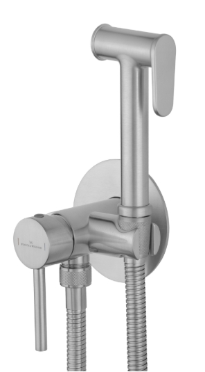 Смеситель с гигиеническим душем Wonzon&Woghand Stick WW-88829902-BN брашированный никель 